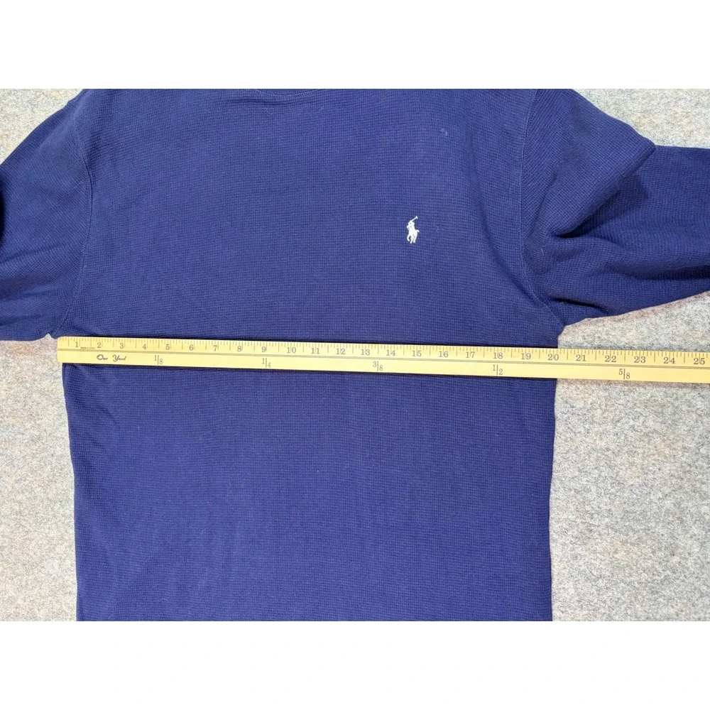 Polo Ralph Lauren Mens XL Blue Long Sleeve Cotton Thermal Waffle Knit‎ Shirt Top